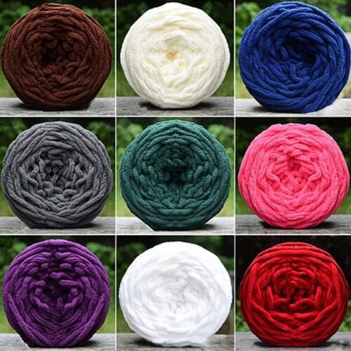 100g Solid Color Knitting Yarn DIY Material Soft Knitting Sweater Knitwear Yarn Ball Wiring Coarse Warm Crochet Fabric