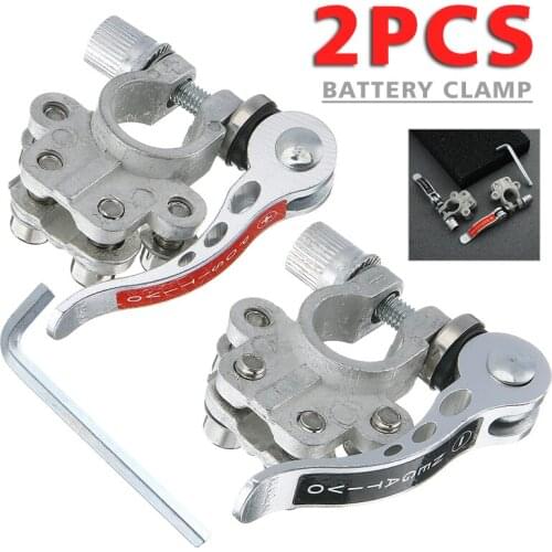 2pcs Car Auto Strong Battery Terminal Connector Clamp Adjust Disconnect Quick Release Repair Parts Accessories