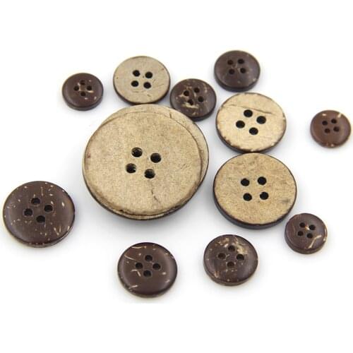 20pcs/pack Natural Coconut Material Four Hole Sweater Button NK106