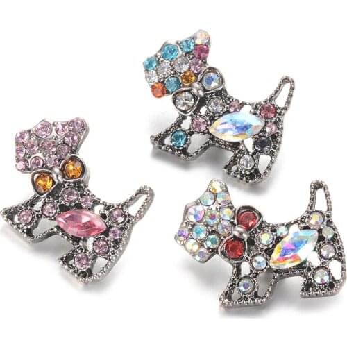2019 Newest Gingersnaps Jewelry 3 Colors Dog Shape 18mm Vocheng Snap Charms Interchangeable Jewelry Snap Button Vn-2005