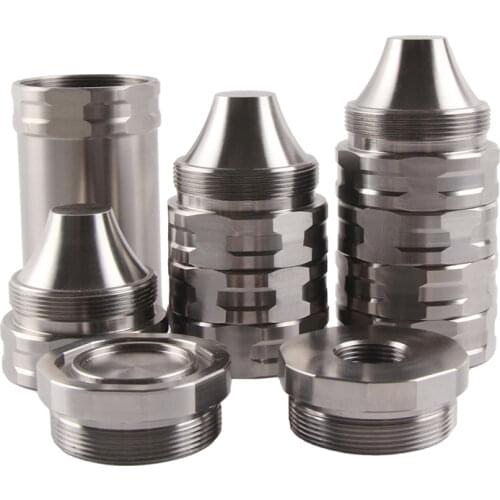 7'' L 1.55'' OD Titanium GR5 Modular Solvent Trap Fuel Filter 1.375x24 thread cups, 1/2x28 5/8x24 end cap