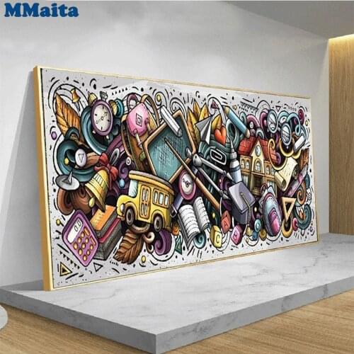 Diamond Embroidery Cartoon doodle art Full Square round Diamond Mosaic Rhinestones Art Painting Cross Stitch Wall Decor GG5439