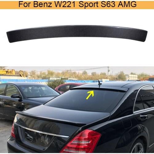 S Class Carbon Fiber Rear Roof Spoiler window wing for Mercedes Benz W221 S350 S400 S450 S500 S550 S63 AMG Sedan 4 Door 07-12