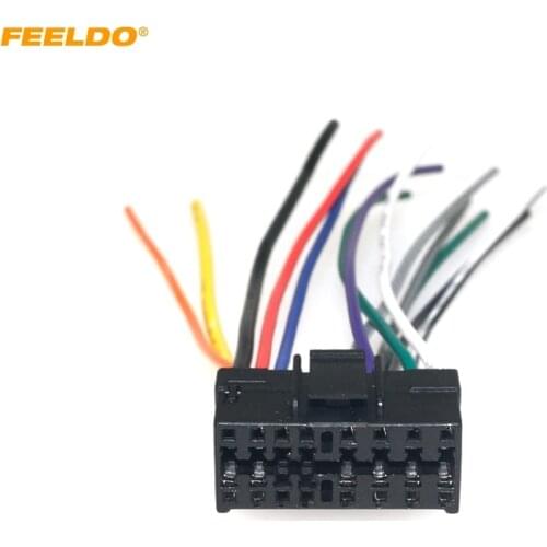 FEELDO Car Stereo Radio 16Pin Plug Harness For Sony For JVC Radio Audio Play Auto Adapter Wiring Harness Connector