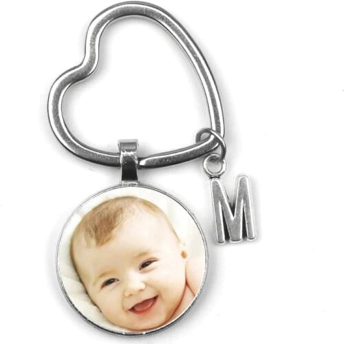 Personalizeds pendant Photo Photo Baby Child Dad Family Portrait Keychain Mom Brother Heart shaped Grandparents Private Custom