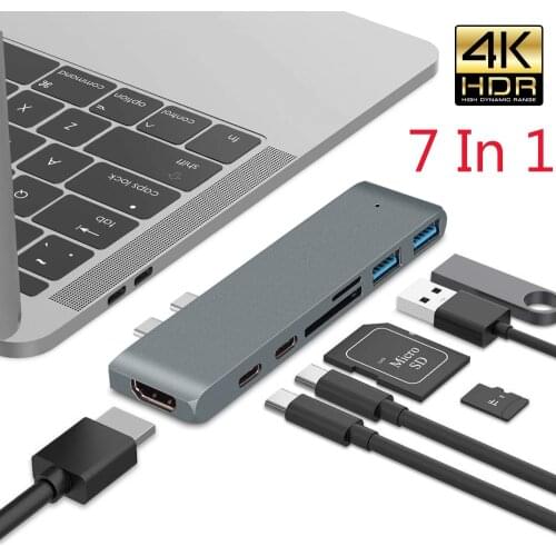 USB Adapter Dock for MacBook Pro Card Reader Type C 3.1 Splitter 3 Port Laptop Docking Station VGA HDMI USB HUB to Multi usb3.0