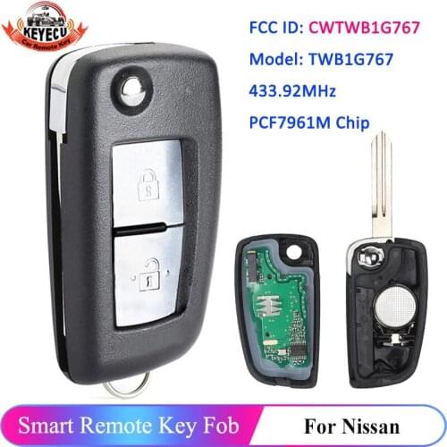 KEYECU OEM Remote Key Fob for Nissan Qashqai J11 Pulsar C13 Juke F15 X-Trail T3 CWTWB1G767
