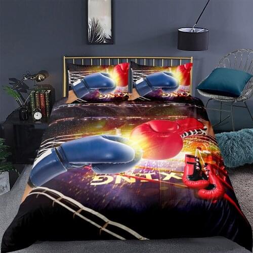 Boxing Bedding Set King Size Cool Energetic 3D Duvet Cover High End Soft Queen Twin Full Single Double Unique Design Bed Set