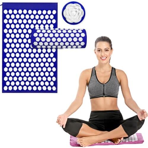 Yoga Mat Acupuncture Mat Lotus Massage Neck Sciatic Pain Mat Pillow Set Yoga Relax Muscles Relief Soreness