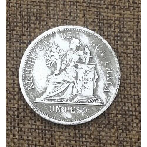 Cuban Peso 1894 makes old copper and silver coins, foreign silver coins, antique coins, diameter 38MM