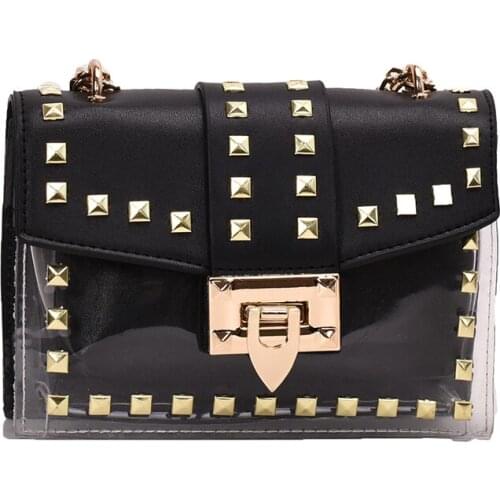 Women Small Pu Leather Chain Handbags Shoulder Bag High Quality Crossbody Bags for Women Designer Rivet Female Messenger Bags