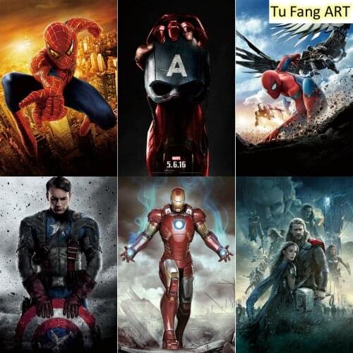 Marvel Movie Captain America Spider-Man Canvas Painting Wall Art Posters and Prints Room Decor Pictures for Home Decoration
