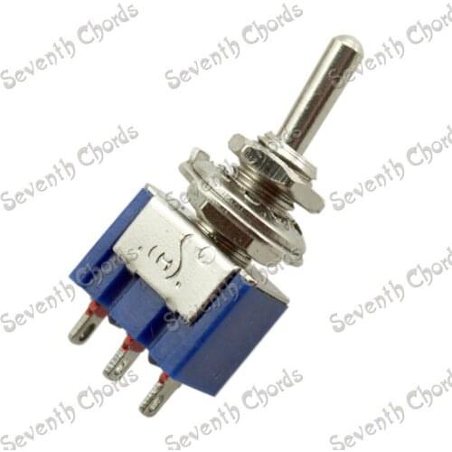 2 Pcs 3 Pin SPDT ON-ON Mini Toggle Switch 6A 125VAC for Electric Guitar Bass / Guitar Control Mini Switches