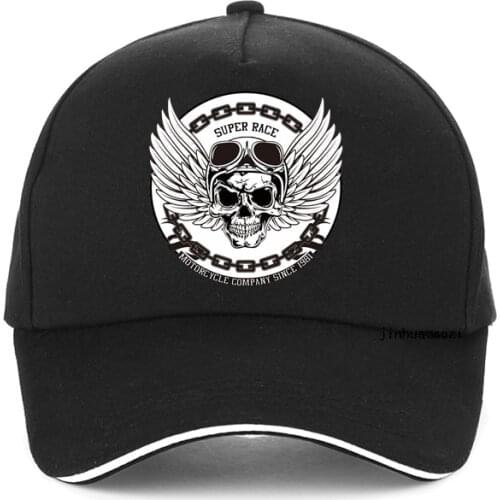 Fashion super race Motorcycle Baseball cap men motorcycle company since 1981hip hop cap Summer Winged Skull Punk hats