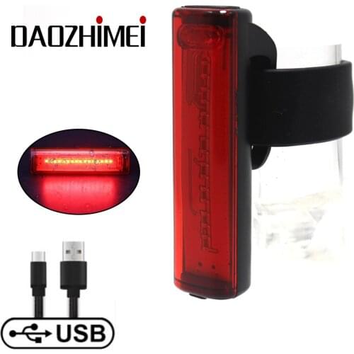 MTB Bicycle Rear Light LED Bike Light 5 Modes USB Rechargeable Red Taillight Waterproof Night Safety Warning Cycling Lights