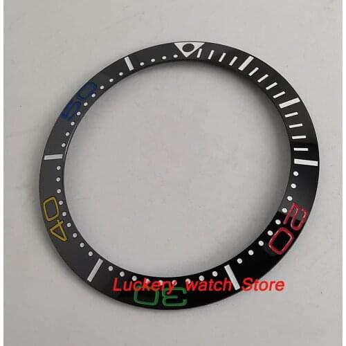 38mm black ceramics bezel white marks fit for 40mm SUB GMT mens watch-Q38
