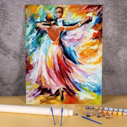 Oil Painting Style Waltz Painting By Numbers Kit Oil Paints 40*50 Paiting By Numbers Loft Picture For Children Art