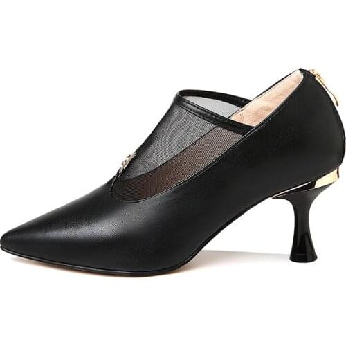 Pointed Stiletto Shoes, Breathable Mesh Back Zipper WomenS Shoes, Waterproof Platform WomenS Shoes