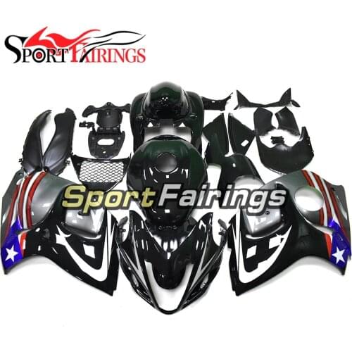 Full Motorcycle Fairings For Suzuki GSXR1300 Hayabusa 2008 - 2016 09 10 11 12 13 14 15 16 Bodywork Shinny Black With Star Flag
