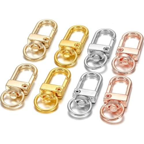 10Pcs/lot Alloy Clasps Lobster Swivel Key Chain Connectors Rotatable Buckle Lobster Clasp Hooks for Jewelry Making DIY Supplies
