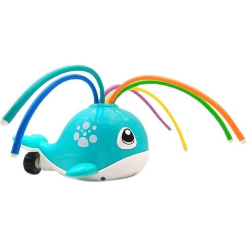 Water Spray Sprinkler for Kids Cute Whale Spray Water Toys with 6 Colorful Wiggle Tubes Outdoor Play Yard Games