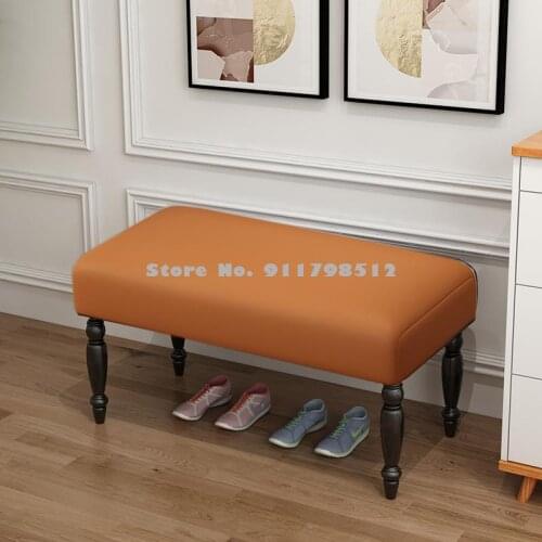 Simple shoe changing stool household long stool fitting room stool clothing store small sofa bench rectangular bed end stool