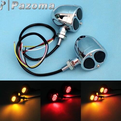 10mm Motorcycle LED Turn Signals W/ Brake Tail Light Indicators For Harley Honda Yamaha Suzuki Kawasaki Chopper Bobber Cruiser