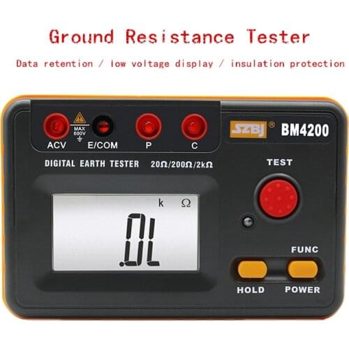 SZBJ BM4200 Digital Grounding Resistance Tester 2000Ω Grounding Shaker Lightning Protection Tester