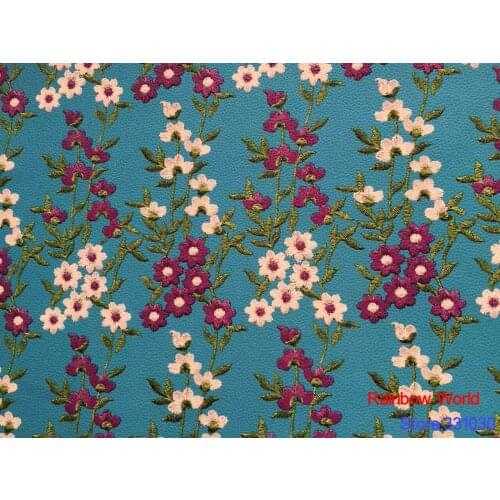 High Quality flower pattern Faux PU Leather fabric for DIY sewing sofa table shoes bags bed material(1 yard)