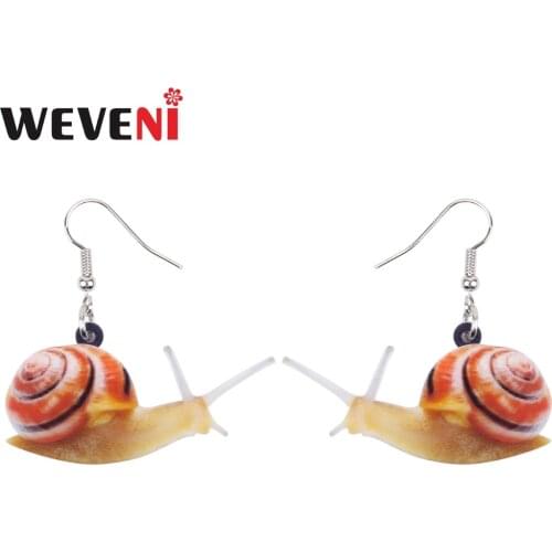 WEVENI Acrylic Anime Snail Earrings New Long Dangle Drop Cute Animal Jewelry For Girls Women Female Bijoux kids Gift Accessory