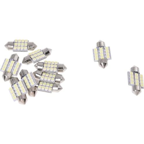 10 Order Bulbs torpedo Lights 12 LED SMD White 31MM