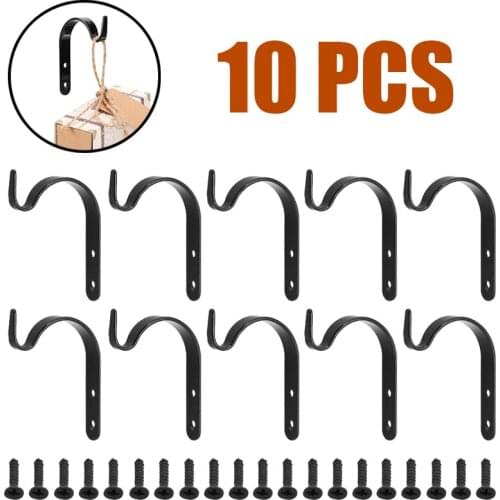 1 Set 10Pcs 71 x 40 x 9mm Iron Wall Light Hook Bracket Holiday Decorations Ornaments Garden Hanging Basket Lantern Hanger Plante