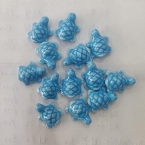 10pcs about 15x20mm New Design Cute Tortoise Ceramics Beads Loose Spacer Sea Turtle Ceramic Beads For Jewelry Making DIY