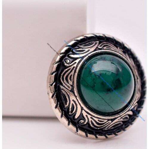 10X Vintage Green Turquoisel Bead Flower Luggage Bag Handbag Leathercraft Wallet Case Button Кончо Conchos 1" Screwback