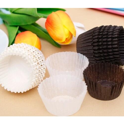 100pcs Solid White Coffee Color Baking Muffin Cupcake Paper Cups Liner Wrapper Cake Mold Decorating Tools Hot Sell
