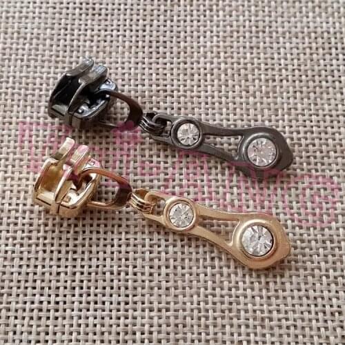 20pcs/lot, 2017 Fashion Rhinstone 5# Zipper Pulls for Clothes, Handbag Accessories