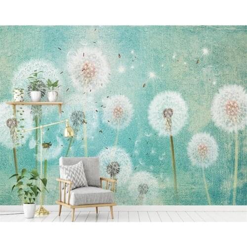Beibehang Custom wallpaper mural Nordic simplicity beautiful dreamy dandelion wall decorative painting 3d wallpaper for walls