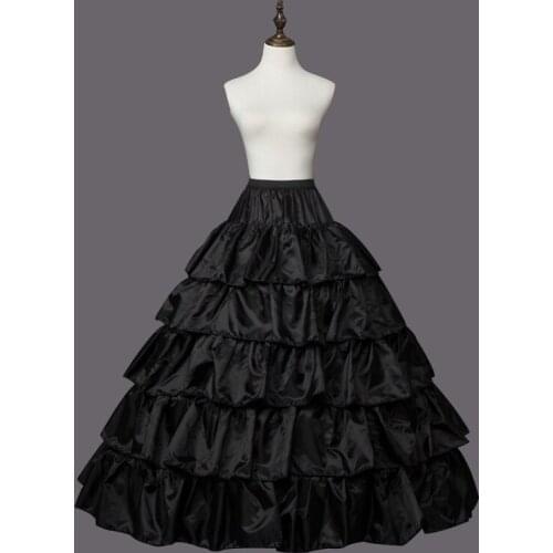 4 Hoops 5 Layers Ball Gown Petticoats Black Petticoat Crinoline Underskirt Big Ruffle Wedding Accessories Tulle Underskirts