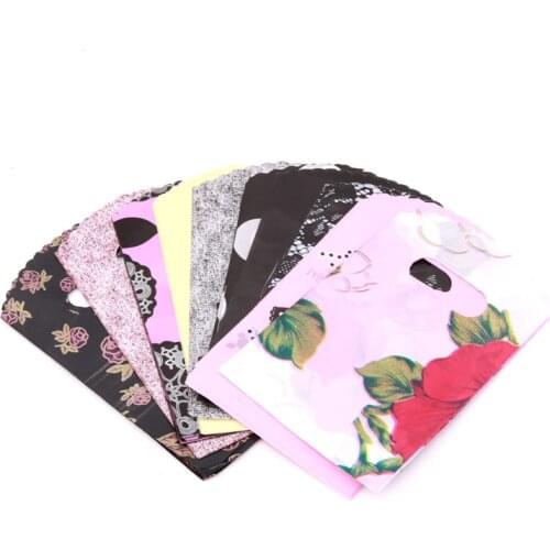 Hot sales! Wholesale 50pcs/lot 9*15cm Fashion Mini Plastic Gift Bags Pouches Small Present Packaging Bags Plastic Jewelry Bags