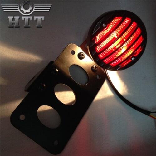 Aftermarket free shipping Motorcycle Plate Holder Bracket with LED Tail Light Brake Light For Harley Softail Touring SporsterBK