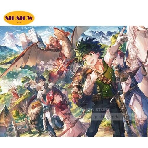 Diy Diamond Embroidery Cartoon My Hero Academia Daimond Painting Animeaux Japanese Full Square Cross-Stitch Handmade Wall Decor
