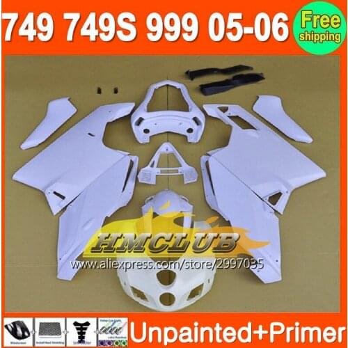 Bodys Unpainted+Primer Fairing For DUCATI 749 999 05-06 749S 749R 749-999 05 06 2005 2006 2005-2006 Fairings
