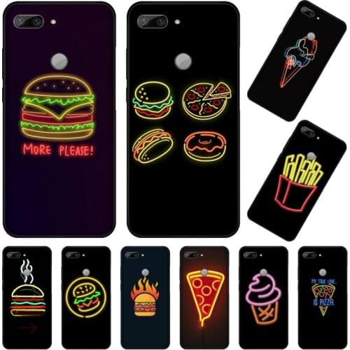 Neon hamburger Phone Case For Huawei Honor 7C 7A 8X 8A 9 10 10i Lite 20 NOVA 3i 3e