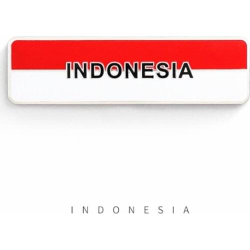 Aluminum Alloy Indonesia National Emblem Asian Country Flags Label Car Logo Stickers Automobiles Motorcycles Styling Accessories