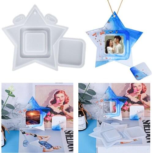 Epoxy mold star photo frame decoration silicone resin mold candle handmade soap creative jewelry