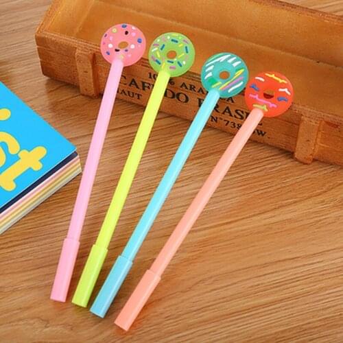 Donut Gel Pens Cute Stationery 0.5mm Novelty Gel Pen Student Cute Pens Cartoon Kawaii Pen Stationery Kawaii School Supplies