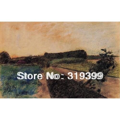 Oil Painting Reproduction on Linen Canvas,Landscape on the Orne by edgar degas ,Free DHL FAST Shipping,100%handmade,Top Quality