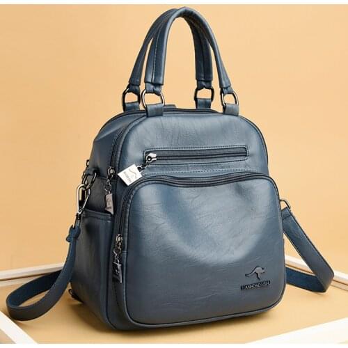 2020 New High Quality Leather Backpack Women Shoulder Bags Multifunction Travel Backpack School Bags for Girls Bagpack Mochila