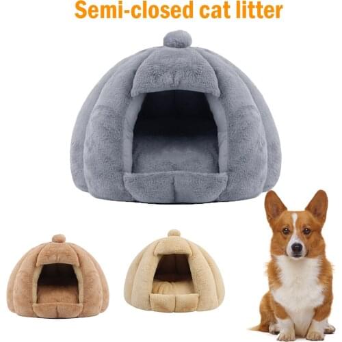 Pet Cat Bed Indoor Kitten House Warm Small For Cats Dogs Nest Collapsible Cat Cave Cute Sleeping Mats Winter Products Dogs Mat