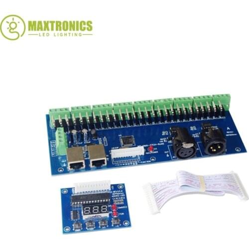 Best price 1pcs high power DC12V-24V DMX-27CH-RJ45-led dimmer 1A*27CH decoder led RGB controller Free shipping